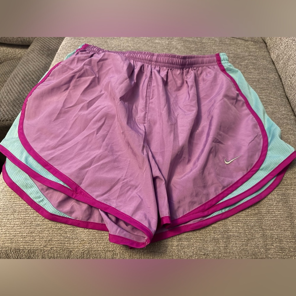 Nike Women's Purple and Aqua Athletic Shorts L